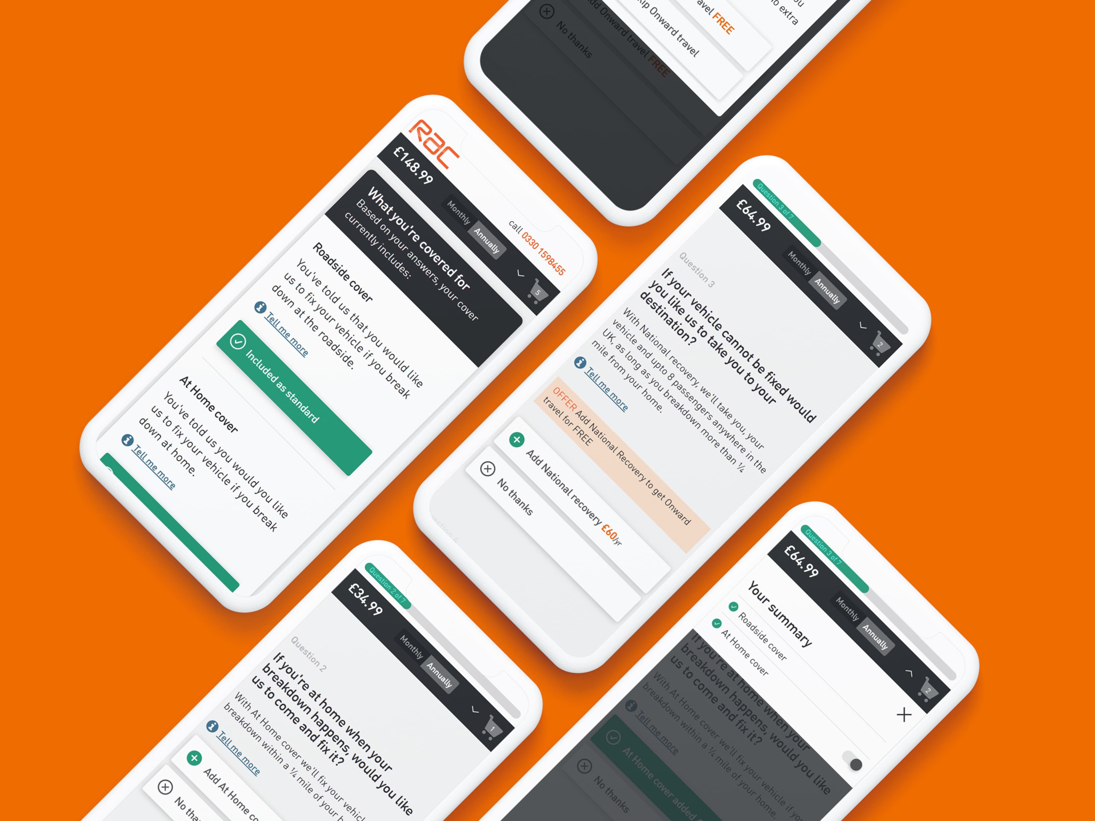 The checkout flow on mobile devices