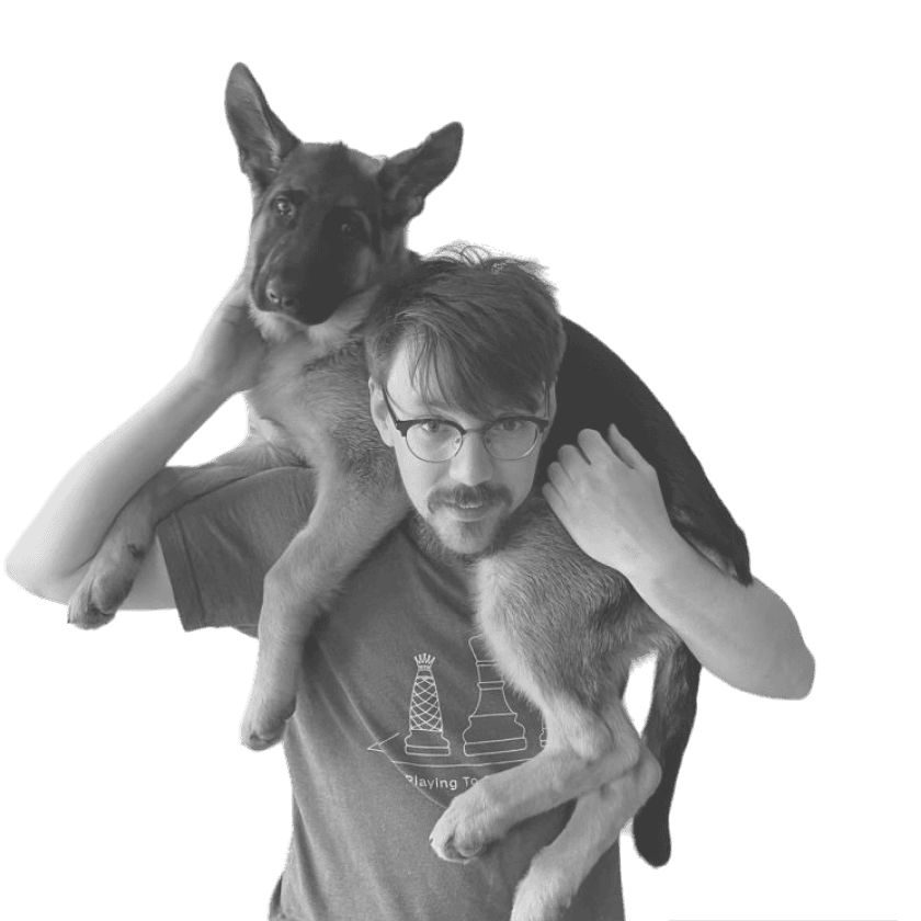 A picture of Rob Squires and his dog, Rani